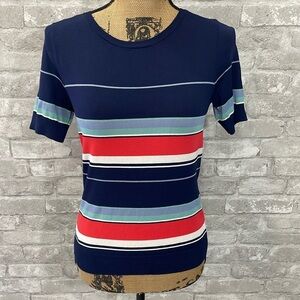 Halogen Striped Short Sleeve Top